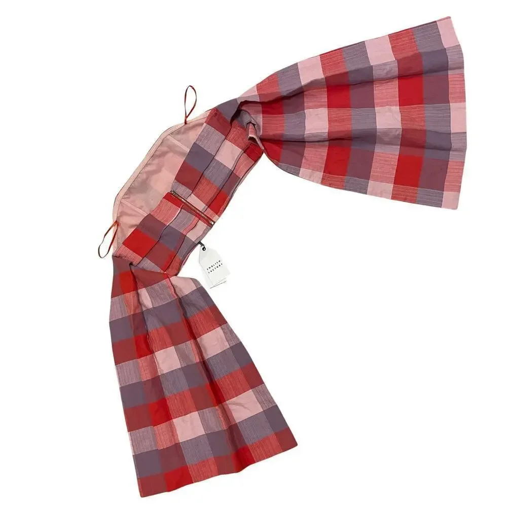 ENGLISH FACTORY Plaid Bandeau Corset Top | Dramatic Ties, M Cottagecore, NWT